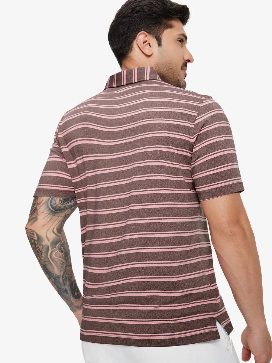 Men's Yarn-Dyed Striped Golf Polo Shirt – view 17