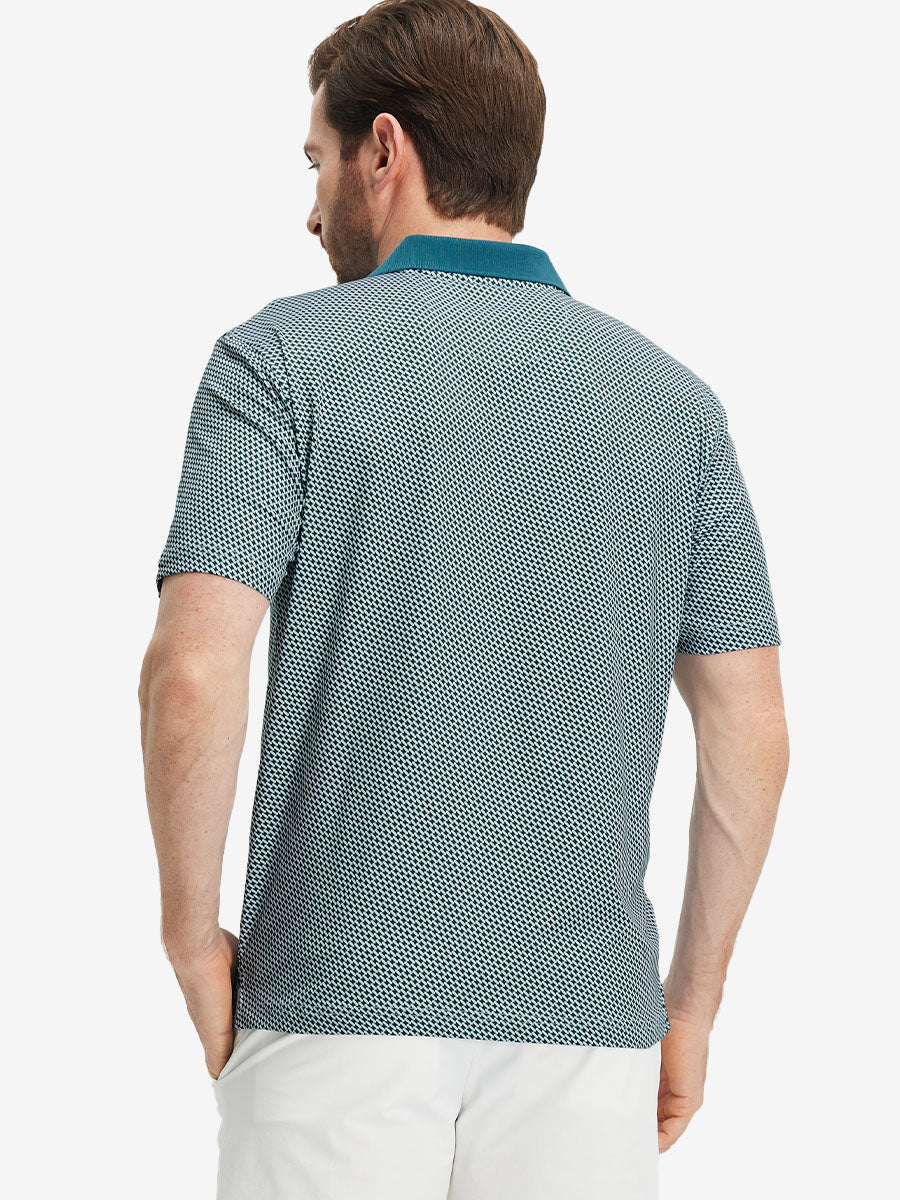 Men's Ribbed Collar Printed Golf Polo Shirt – view 93