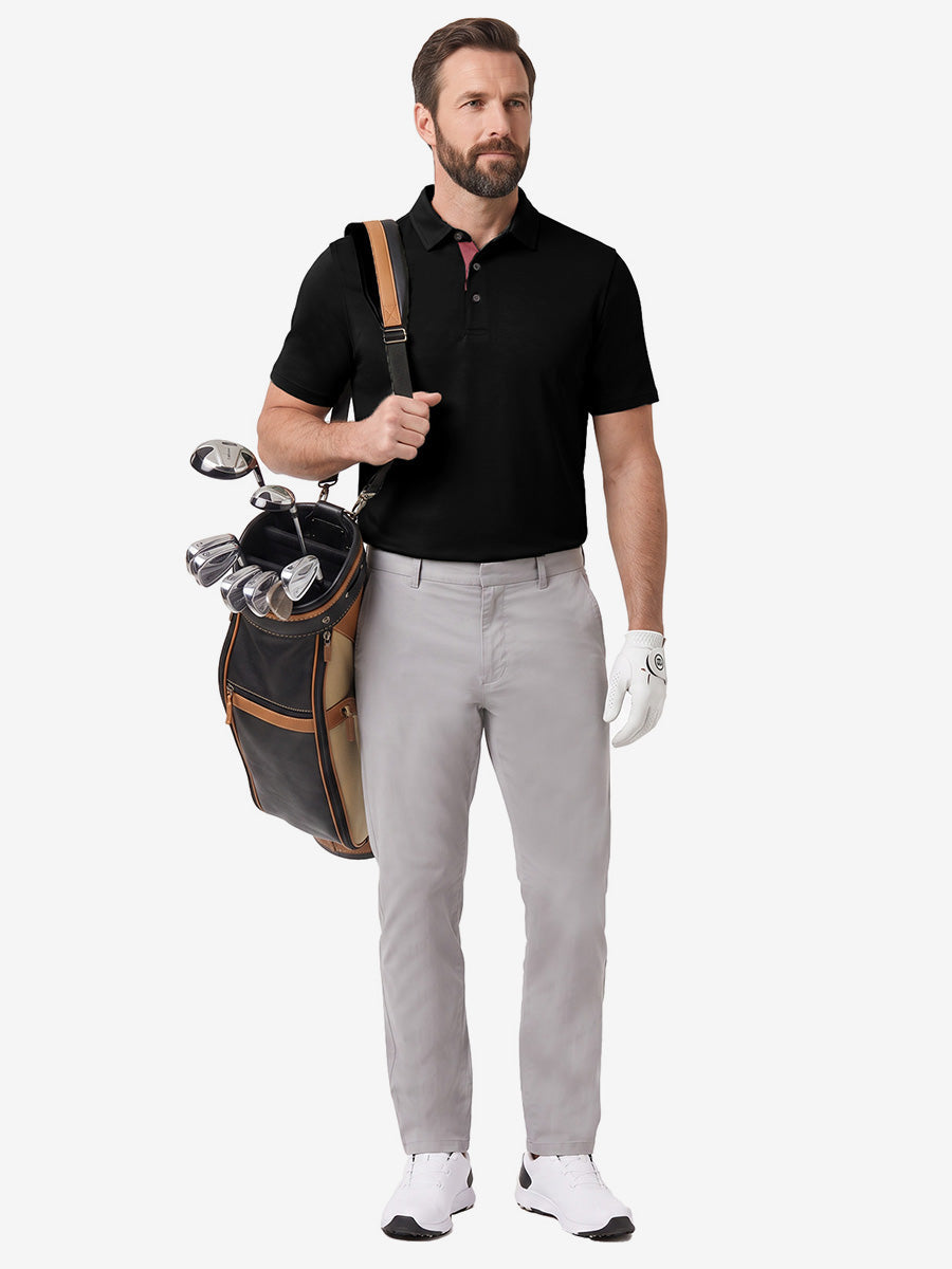 Roma Men's Slim Fit Knit Polo Shirt – view 21