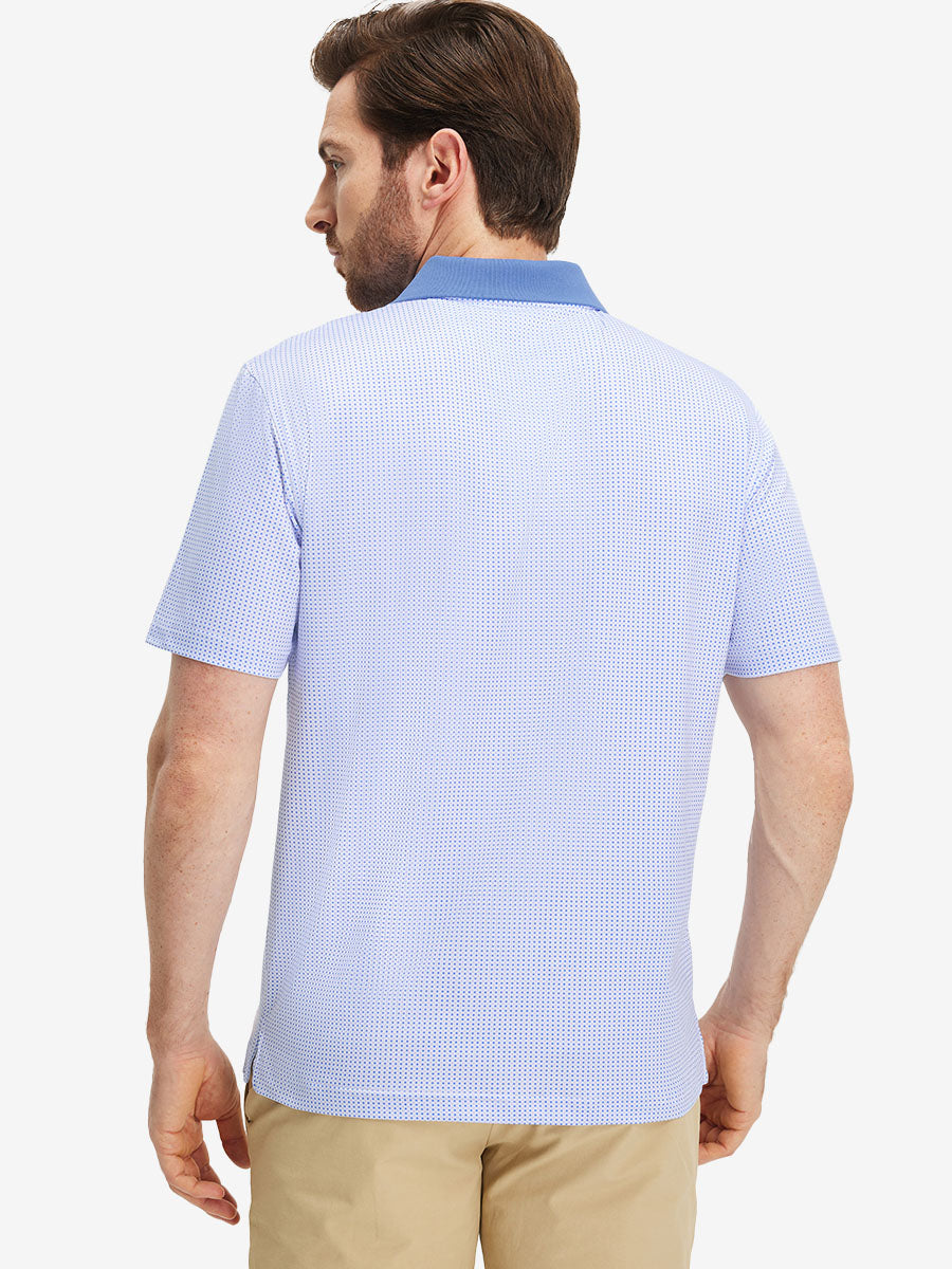 Men's Ribbed Collar Printed Golf Polo Shirt – view 21