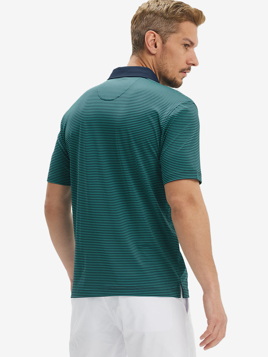 Men's Two-Tone Striped Quick-Dry Polo Shirt – view 77
