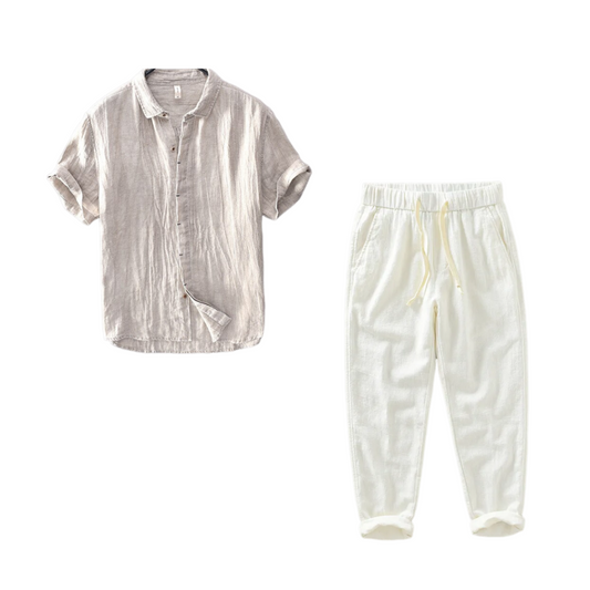 São Bento Men's Linen Shirt and Trousers Set – view 3