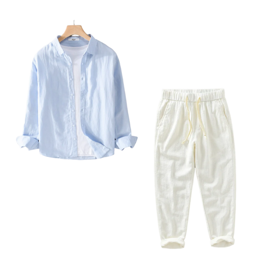 Conrado Men's Linen Shirt & Trousers Set – view 3