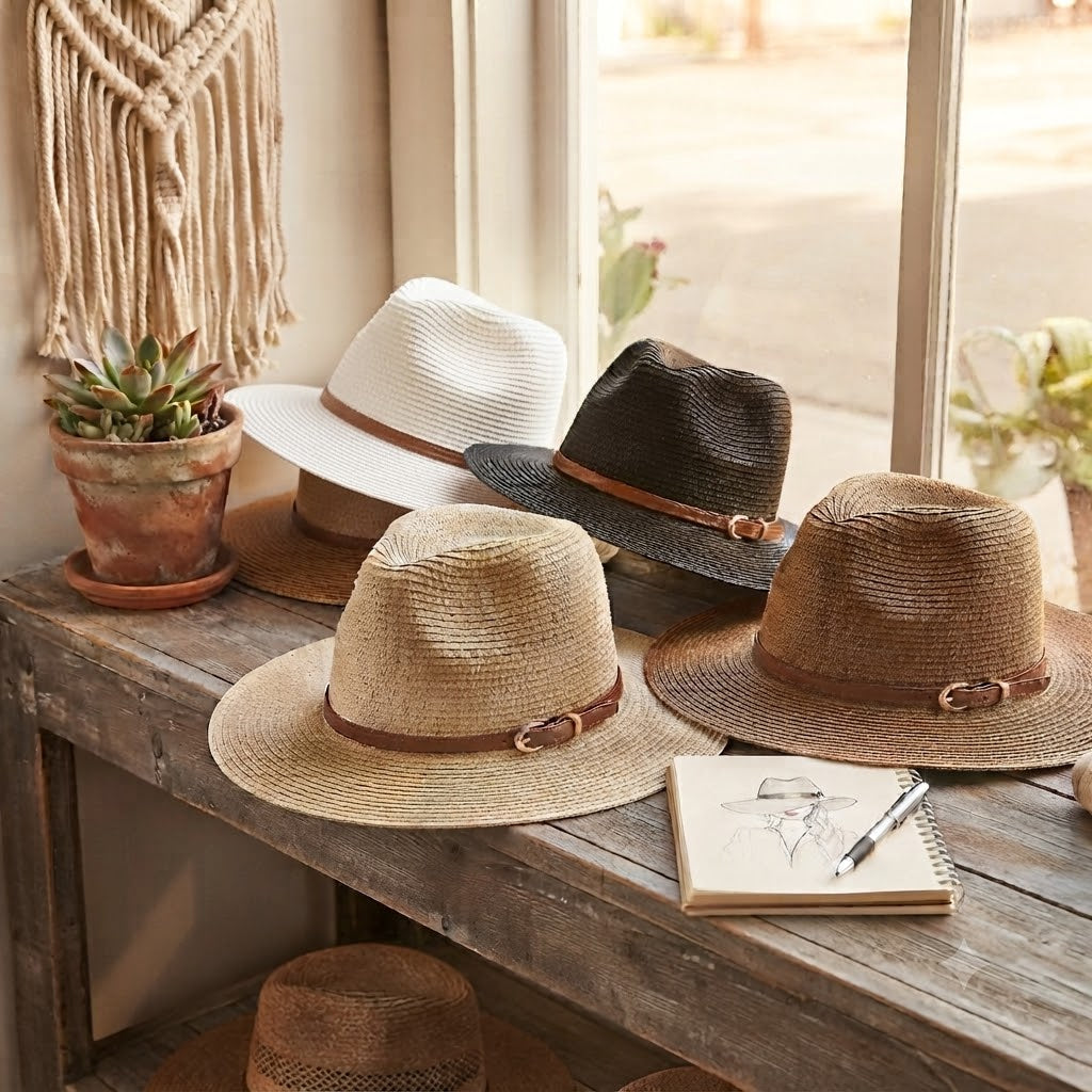 Men's Woven Straw Panama Hat with Belt Band – Wide Brim, Airy and Lightweight, Adjustable 56–60 cm – view 3