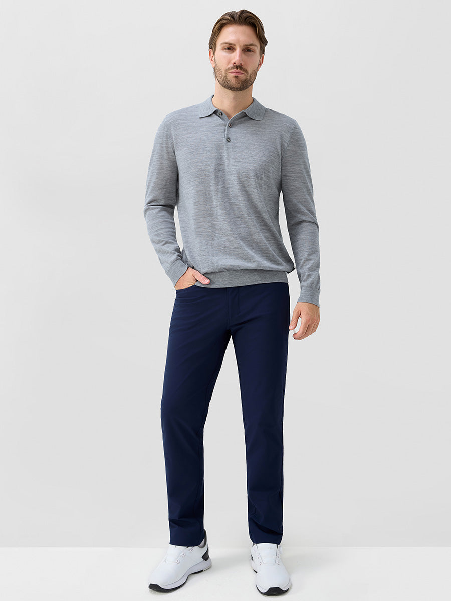 Men's Pure Merino Wool Knit Polo Jumper – view 14
