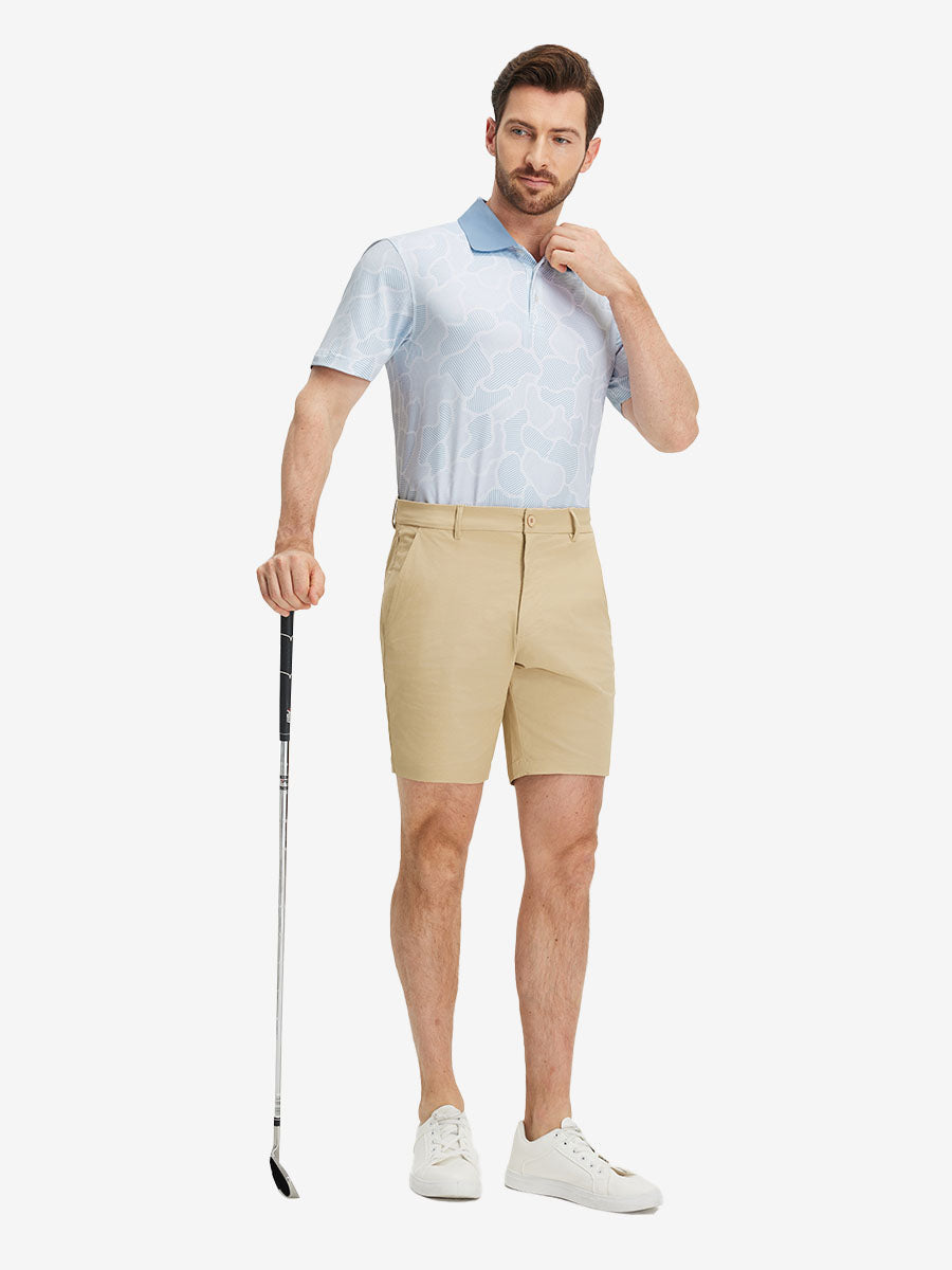 Men's Ribbed Collar Printed Golf Polo Shirt – view 78