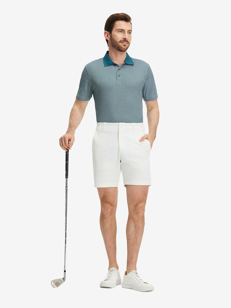 Men's Ribbed Collar Printed Golf Polo Shirt – view 94