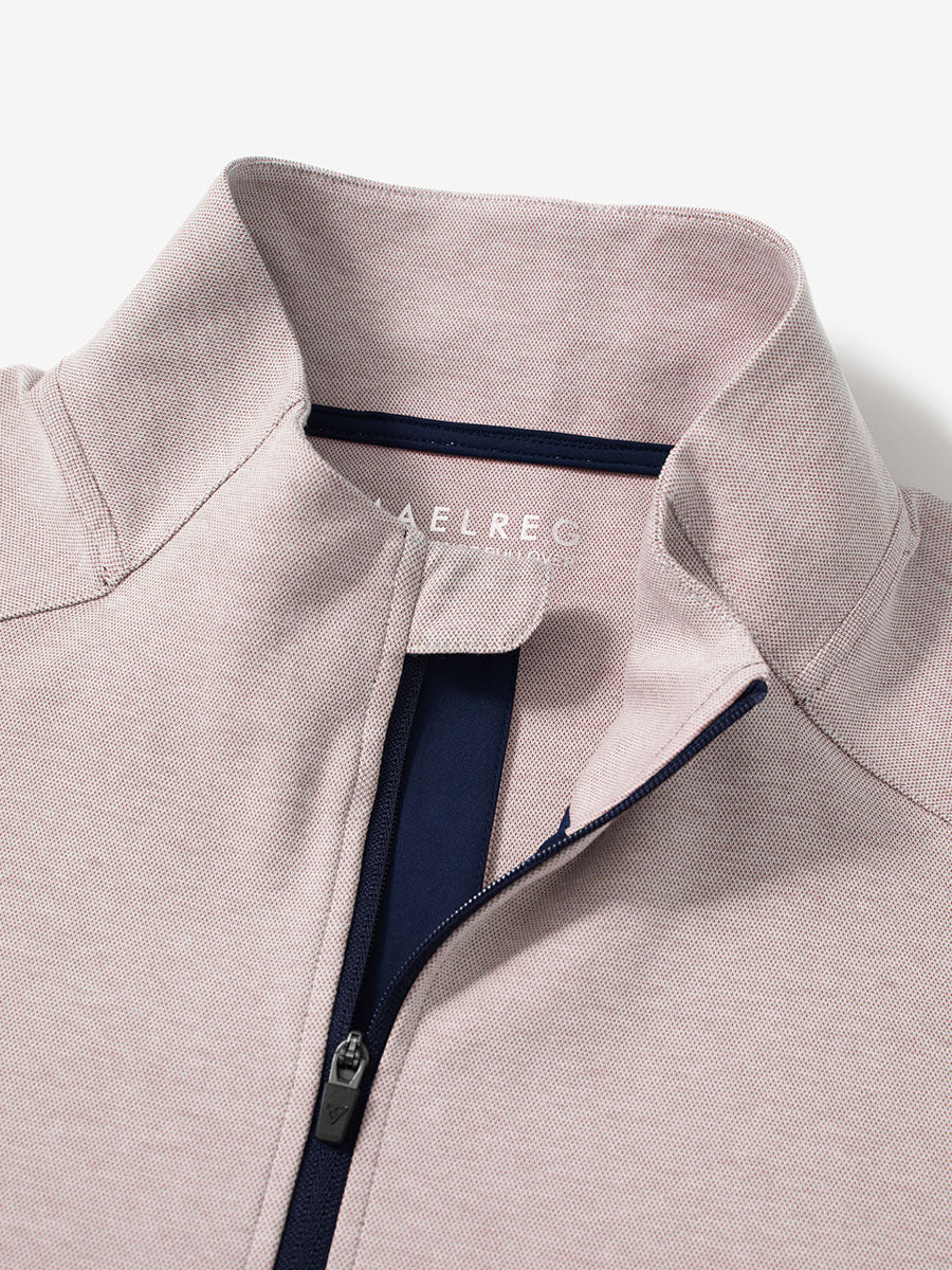 Men's Two-Tone Pique Cotton Blend Quarter Zip – view 23
