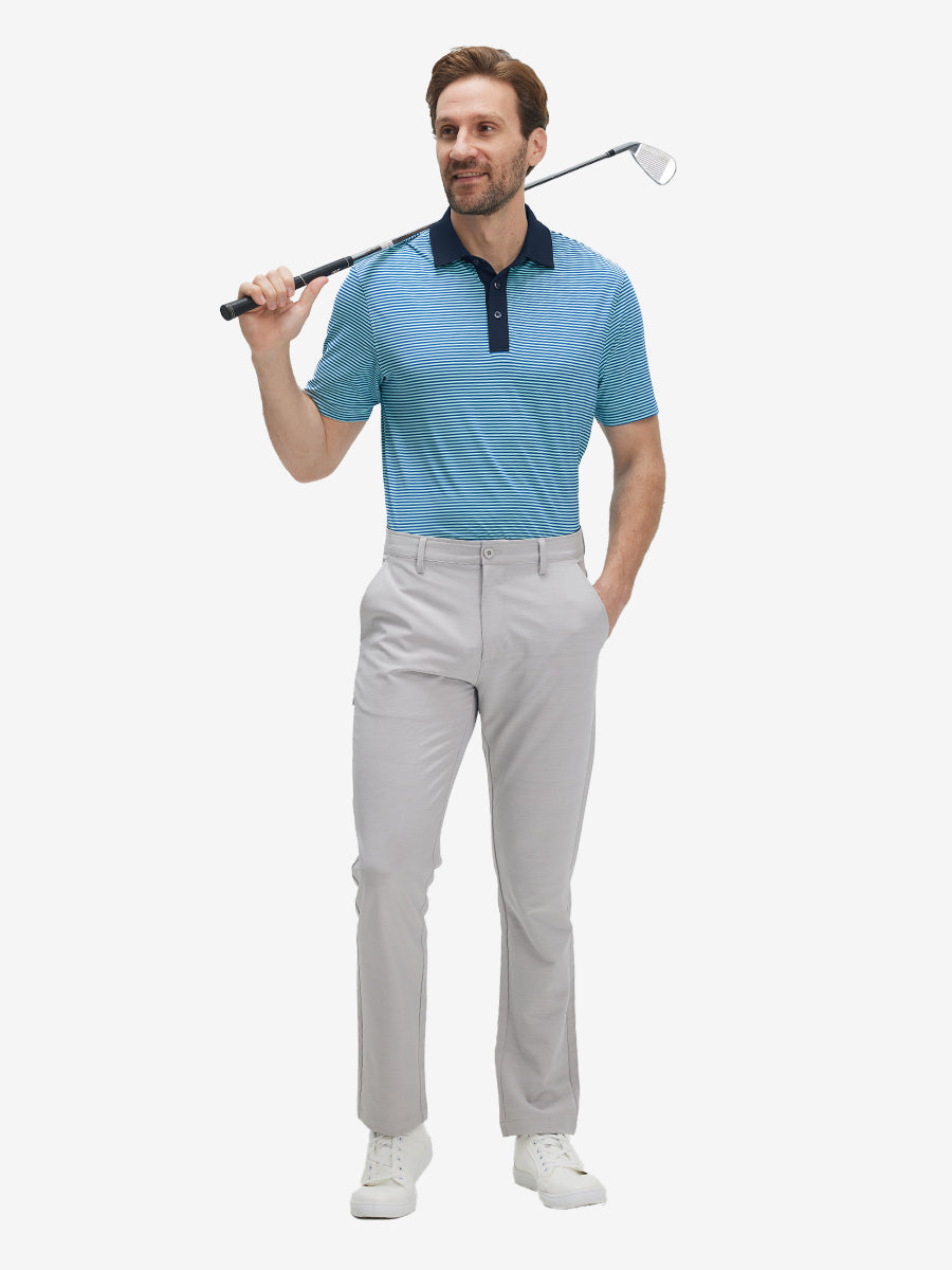 Men's Two-Tone Striped Quick-Dry Polo Shirt – view 6