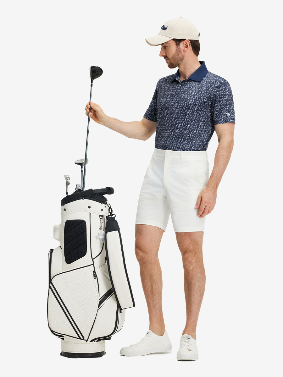 Men's Ribbed Collar Printed Golf Polo Shirt – view 6