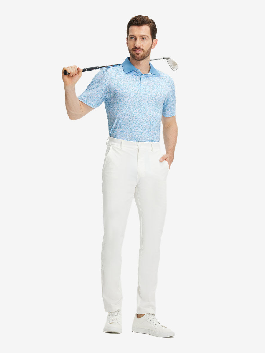 Men's Ribbed Collar Printed Golf Polo Shirt – view 62