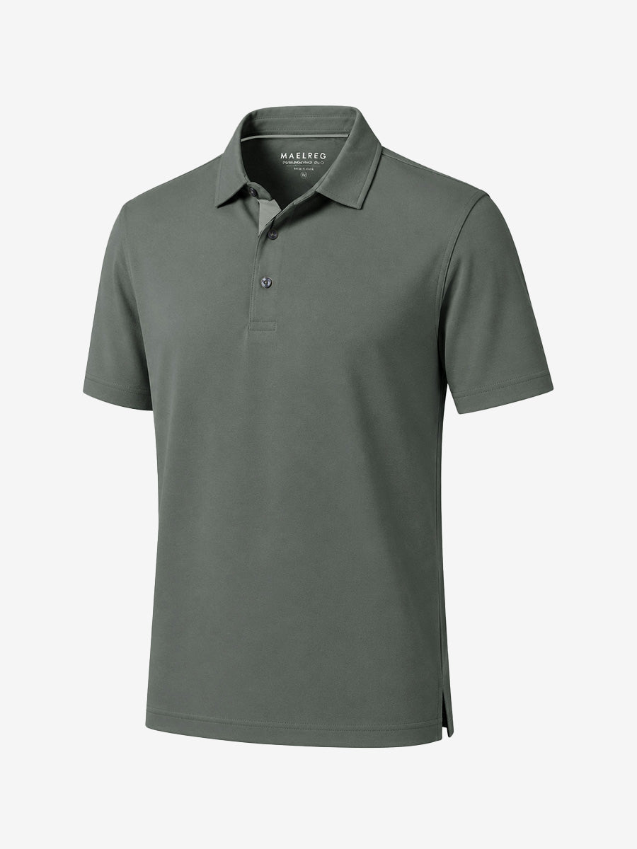 Roma Men's Slim Fit Knit Polo Shirt – view 30