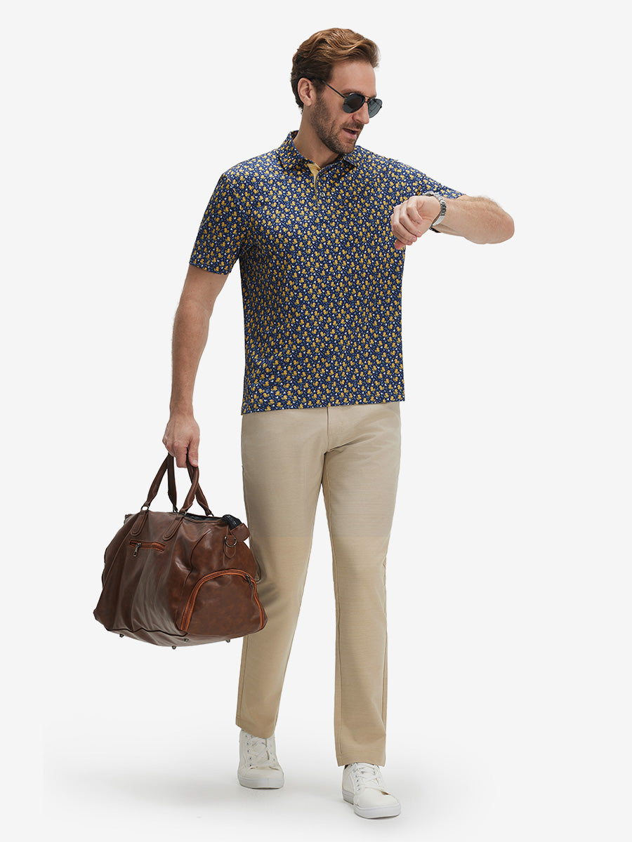 Men's 4-Way Stretch Printed Golf Polo Shirt – view 5
