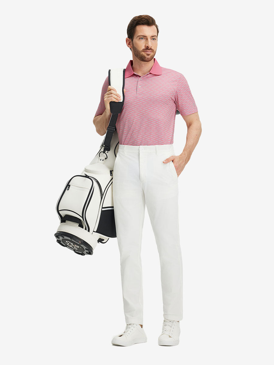 Men's Ribbed Collar Printed Golf Polo Shirt – view 14