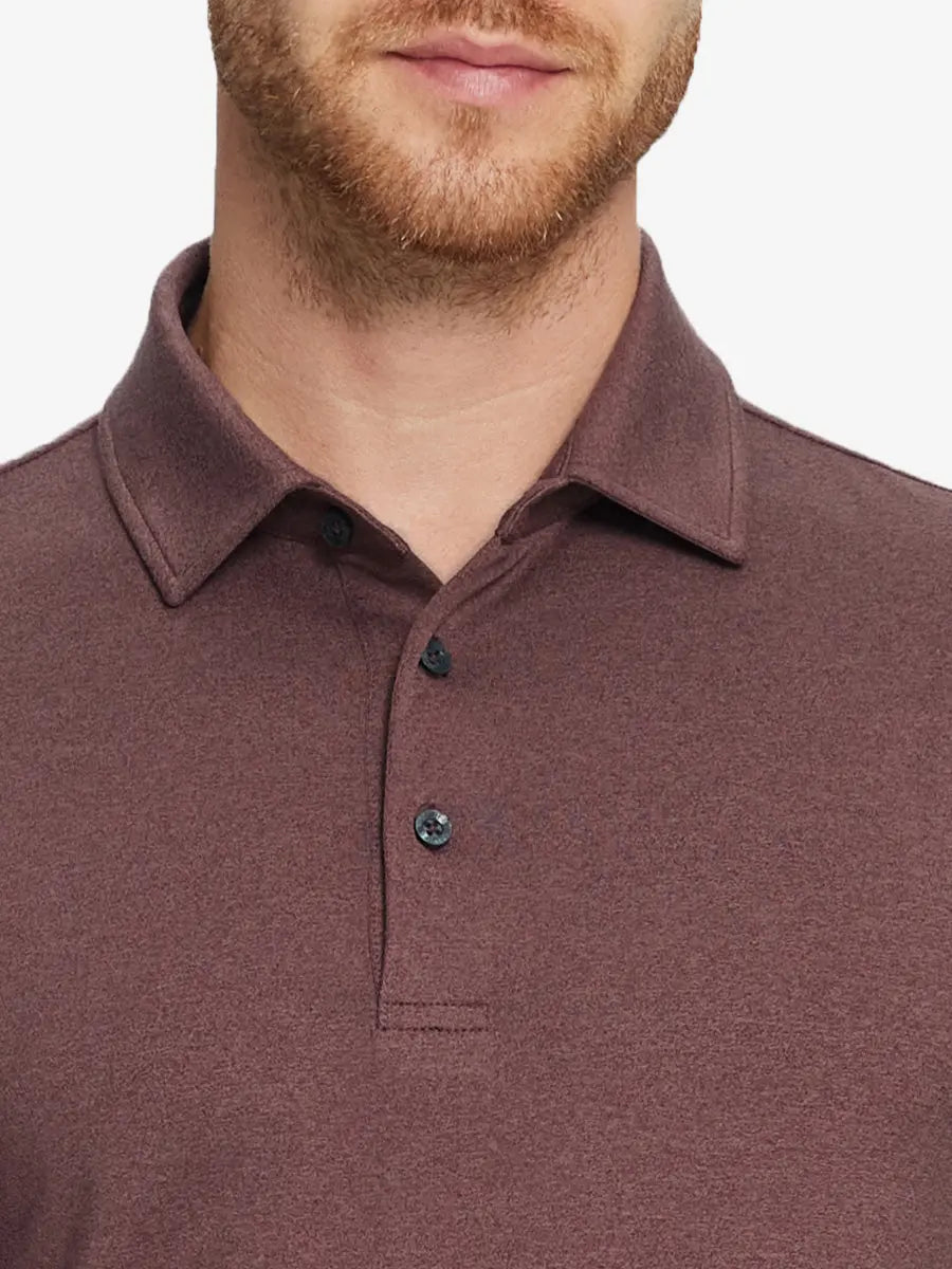 Men's Long Sleeve Melange Golf Polo Shirt – view 3