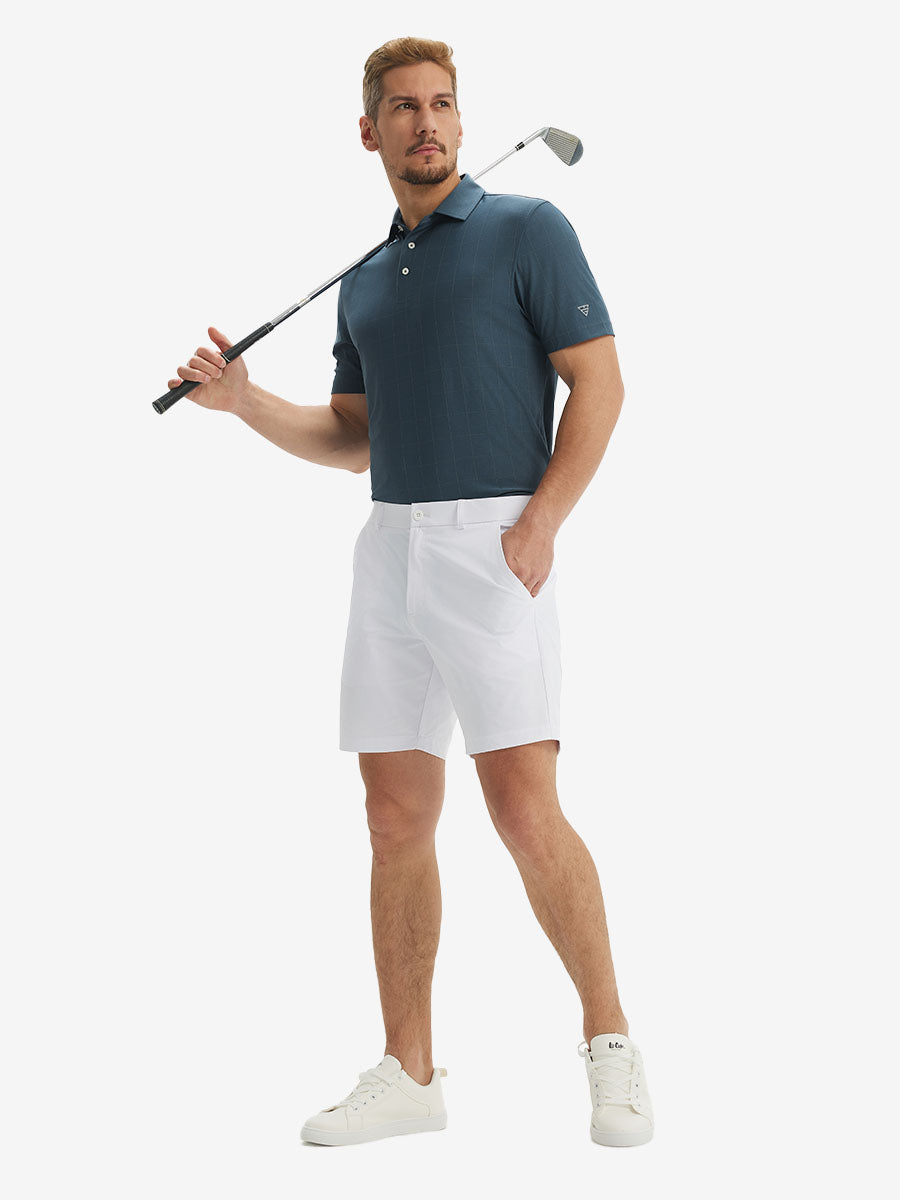 Men's Reflective Check Collar Golf Polo Shirt – view 22