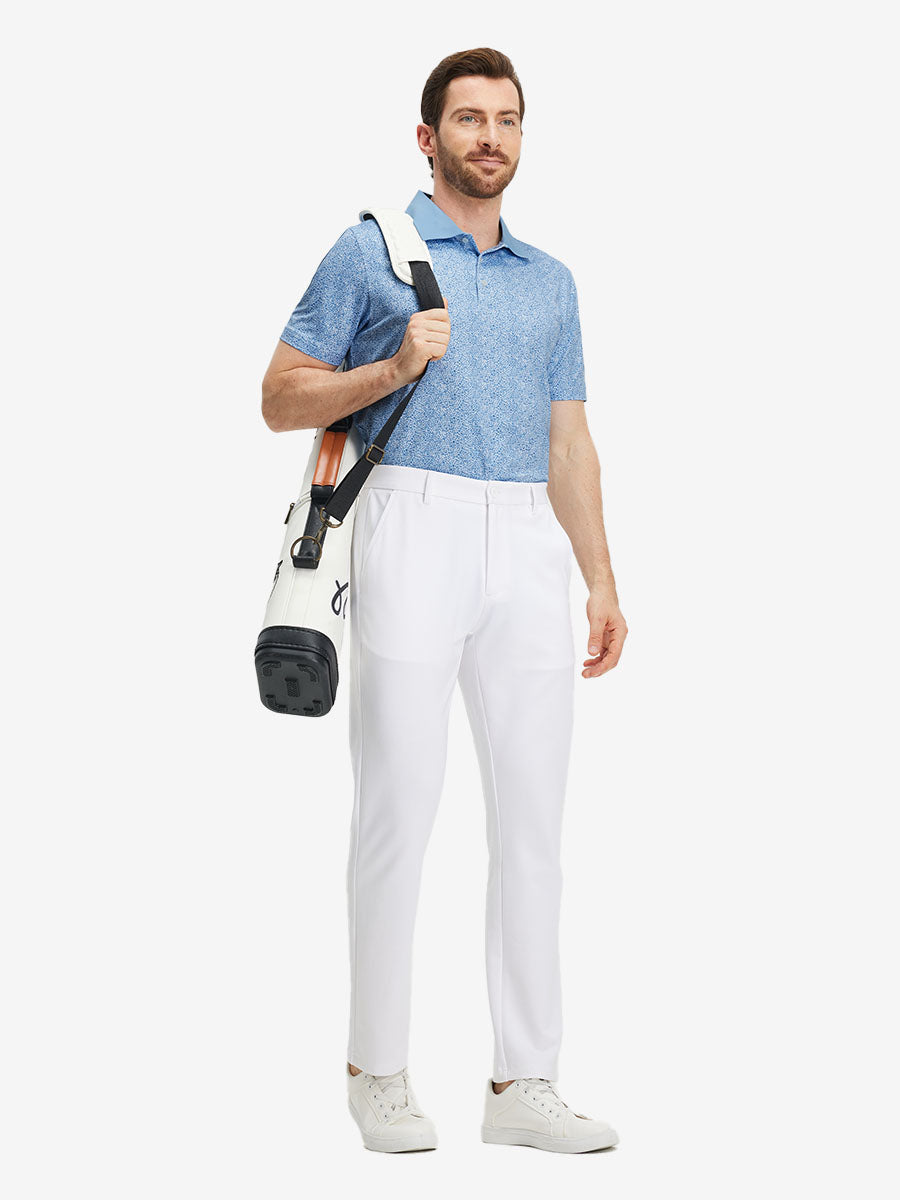 Men's Ribbed Collar Printed Golf Polo Shirt – view 54
