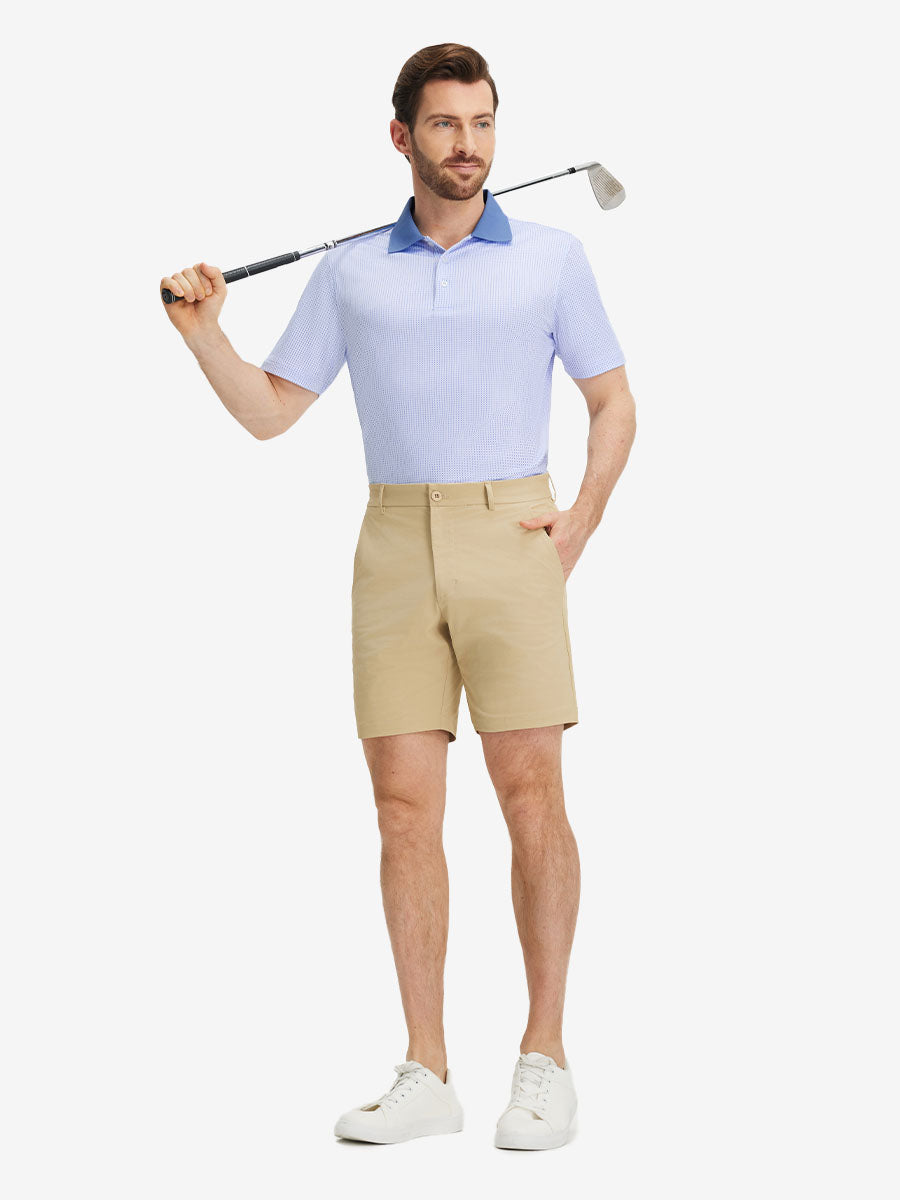 Men's Ribbed Collar Printed Golf Polo Shirt – view 22