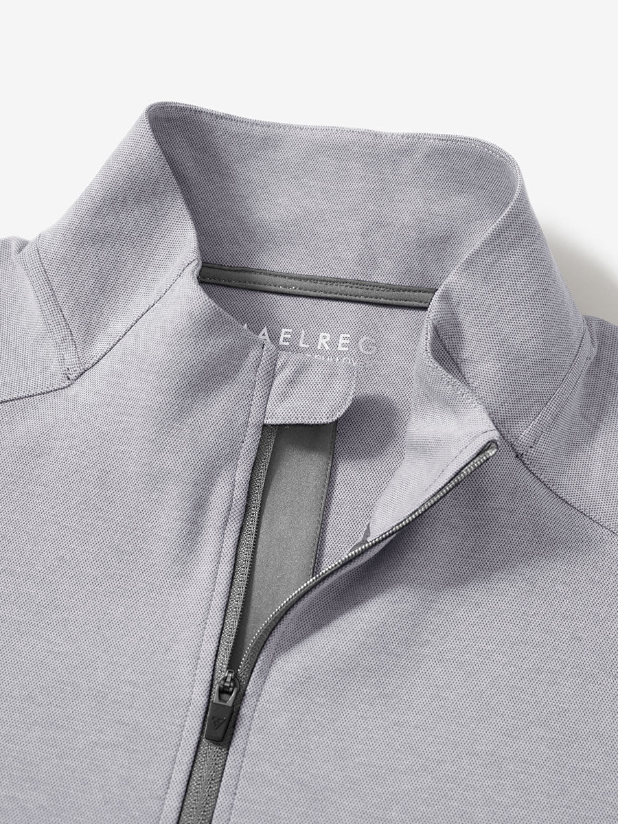 Men's Two-Tone Pique Cotton Blend Quarter Zip – view 30