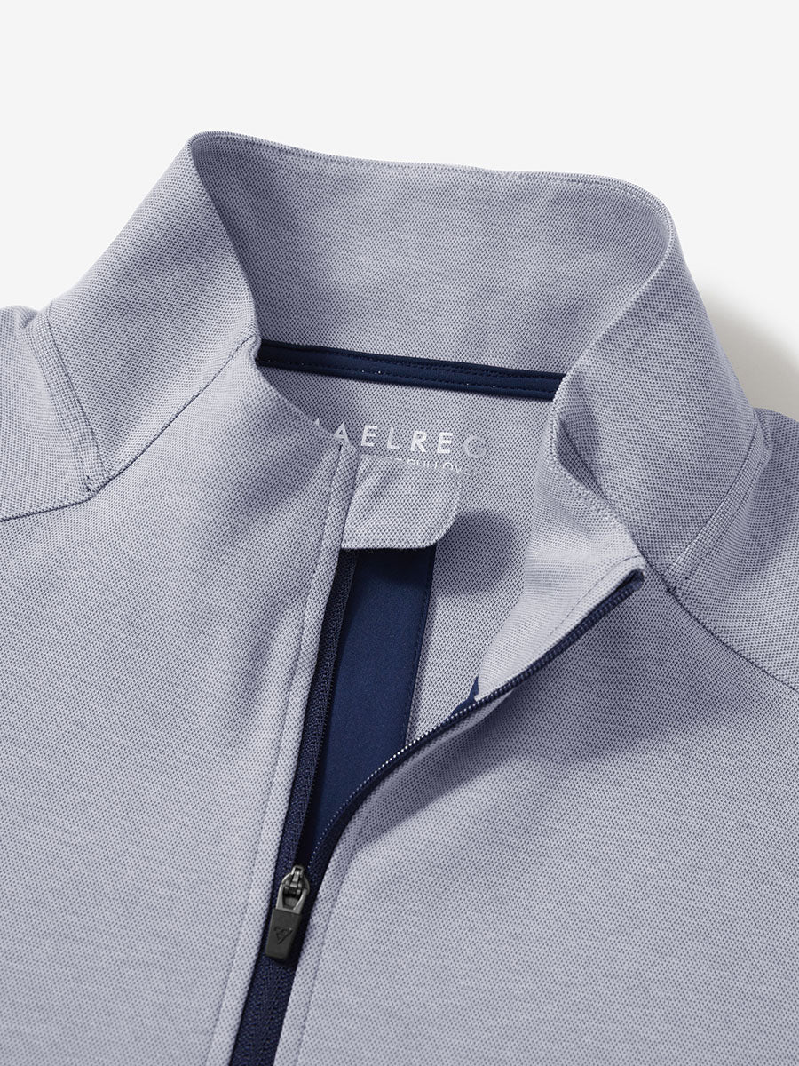 Men's Two-Tone Pique Cotton Blend Quarter Zip – view 44