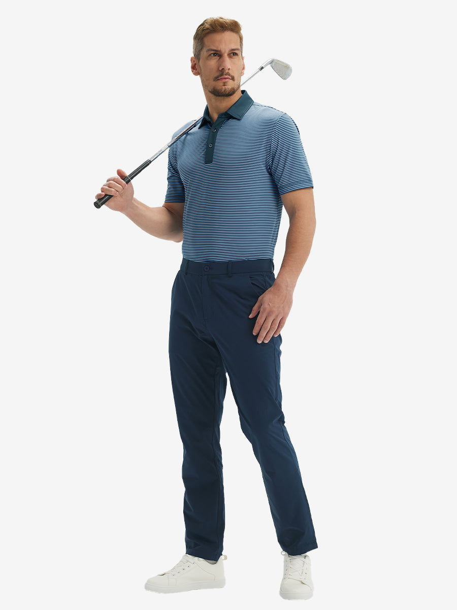 Men's Two-Tone Striped Quick-Dry Polo Shirt – view 22