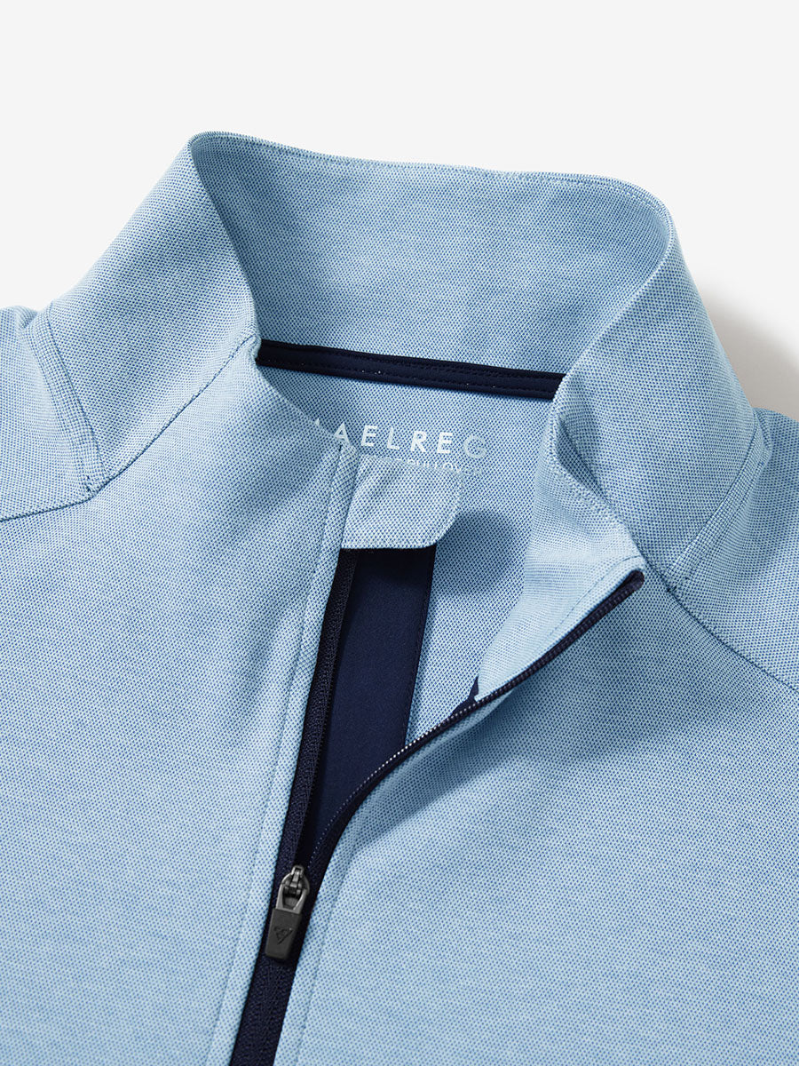 Men's Two-Tone Pique Cotton Blend Quarter Zip – view 37