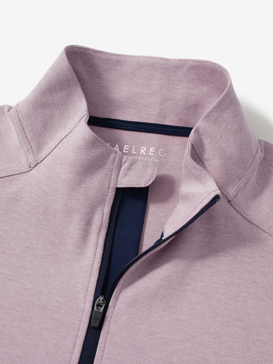 Men's Two-Tone Pique Cotton Blend Quarter Zip – view 16
