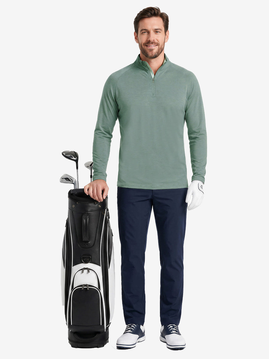 Men's Heather Athletic Quarter Zip Sweatshirt – view 12