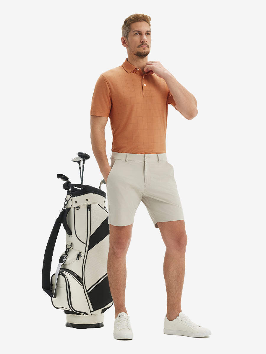 Men's Reflective Check Collar Golf Polo Shirt – view 6