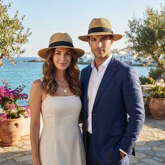 Men's Papyrus-Style Woven Panama Hat – Structured Silhouette, Contrast Band, Three Sizes 55–64 cm