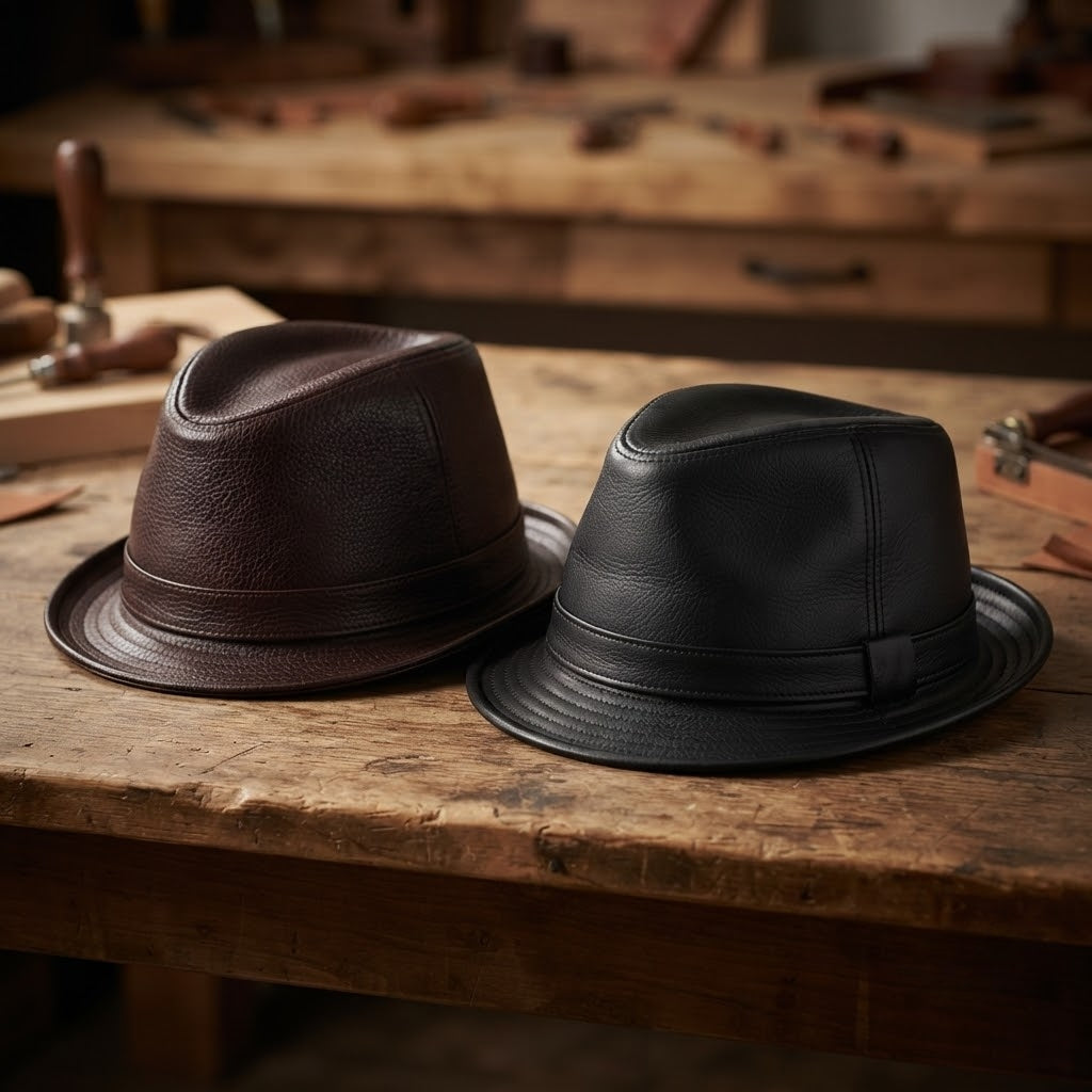 Men's Genuine Leather Trilby Hat – view 3