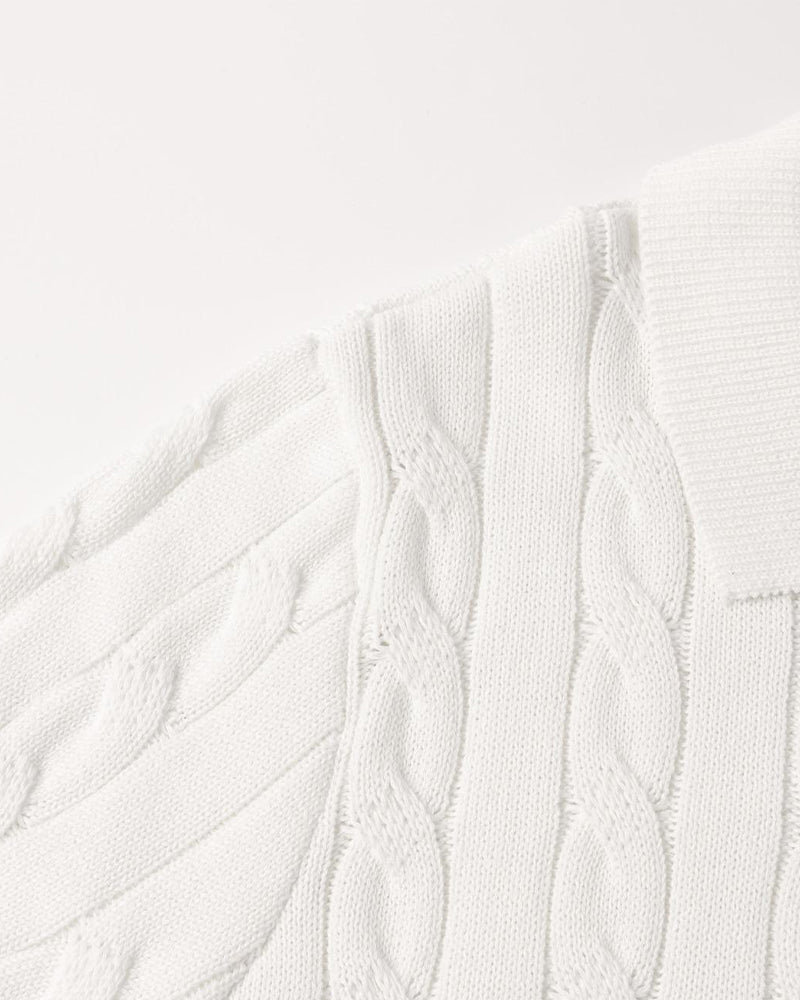 Florence Men's Cotton Cable Knit Polo – view 20