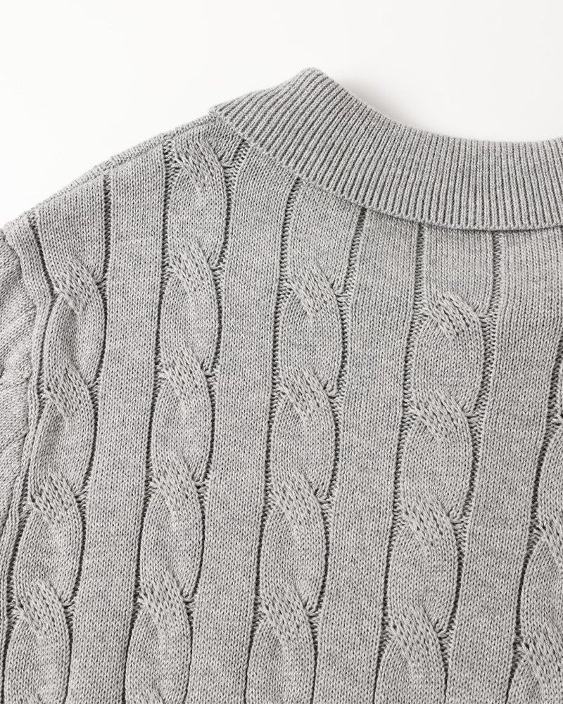 Florence Men's Cotton Cable Knit Polo – view 7
