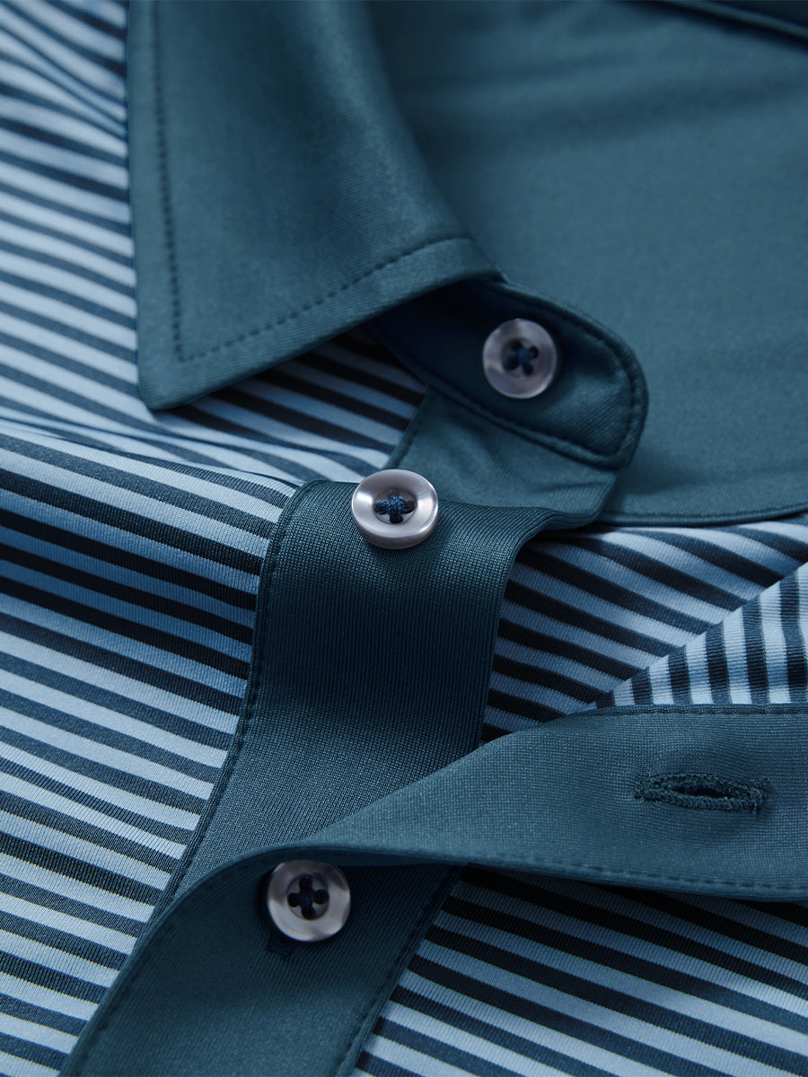 Men's Two-Tone Striped Quick-Dry Polo Shirt – view 23