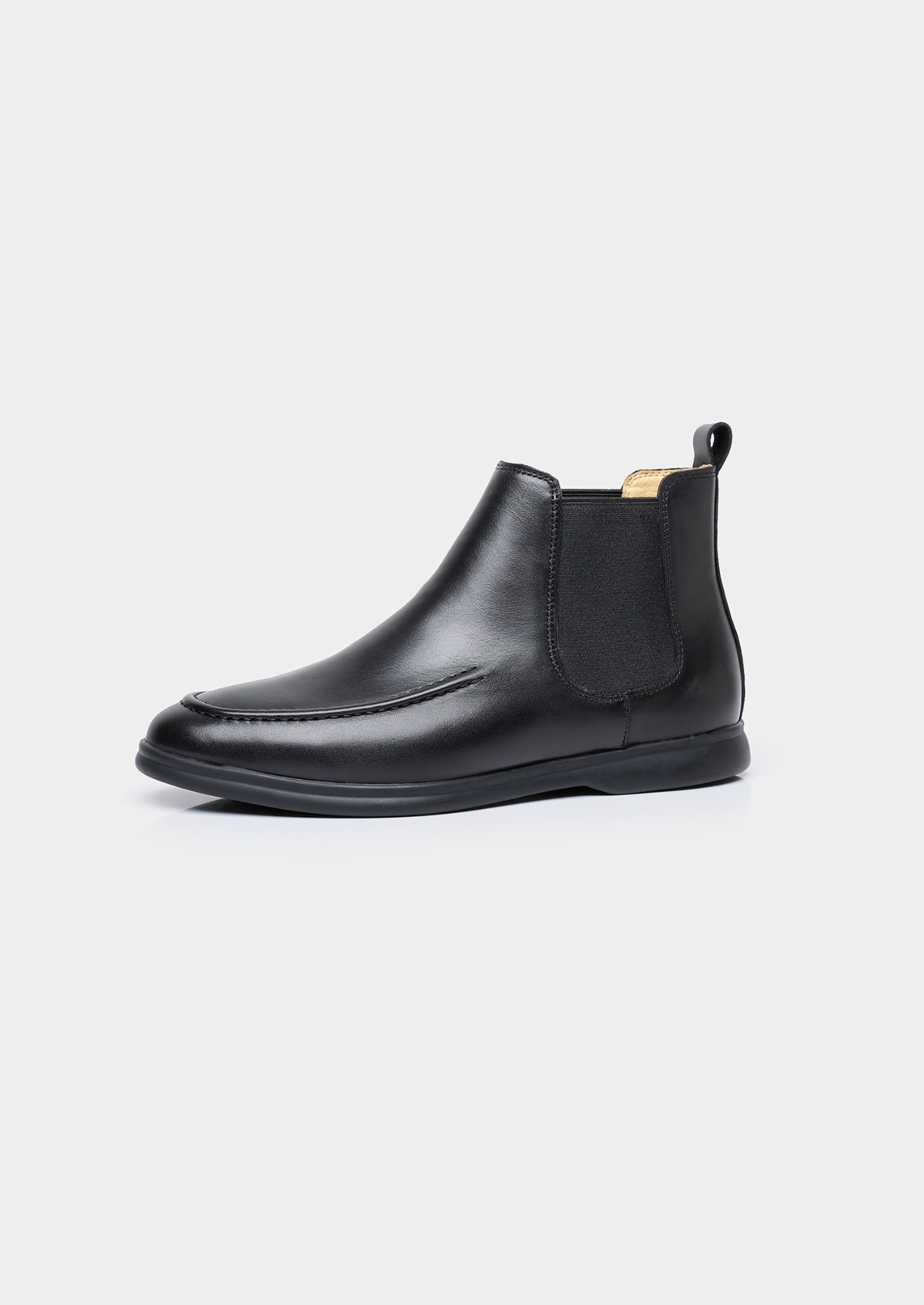 Black Leather Chelsea Boot by SATRI & CO. – product view 3