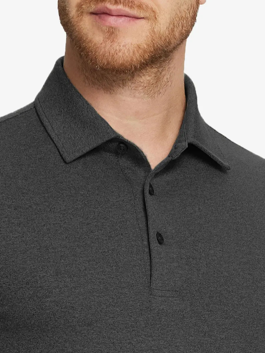 Men's Long Sleeve Melange Golf Polo Shirt – view 20
