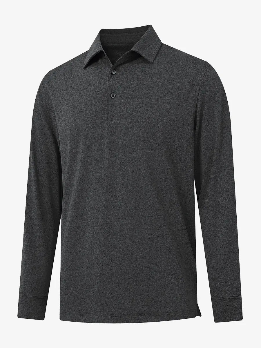 Men's Long Sleeve Melange Golf Polo Shirt – view 21