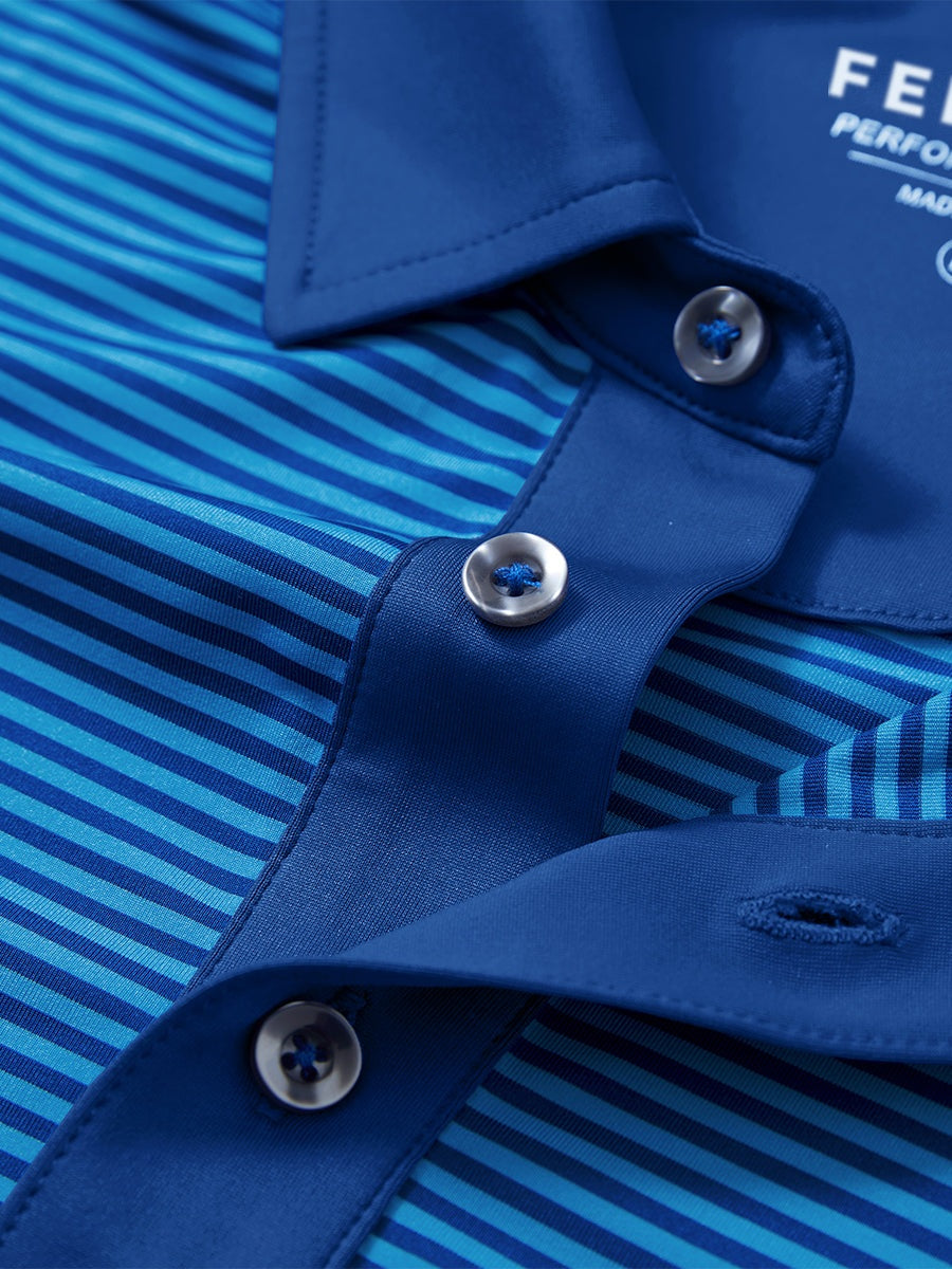 Men's Two-Tone Striped Quick-Dry Polo Shirt – view 31