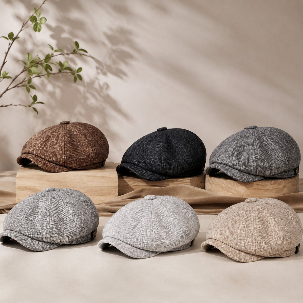 Men's Vintage Cotton Newsboy Cap – view 4