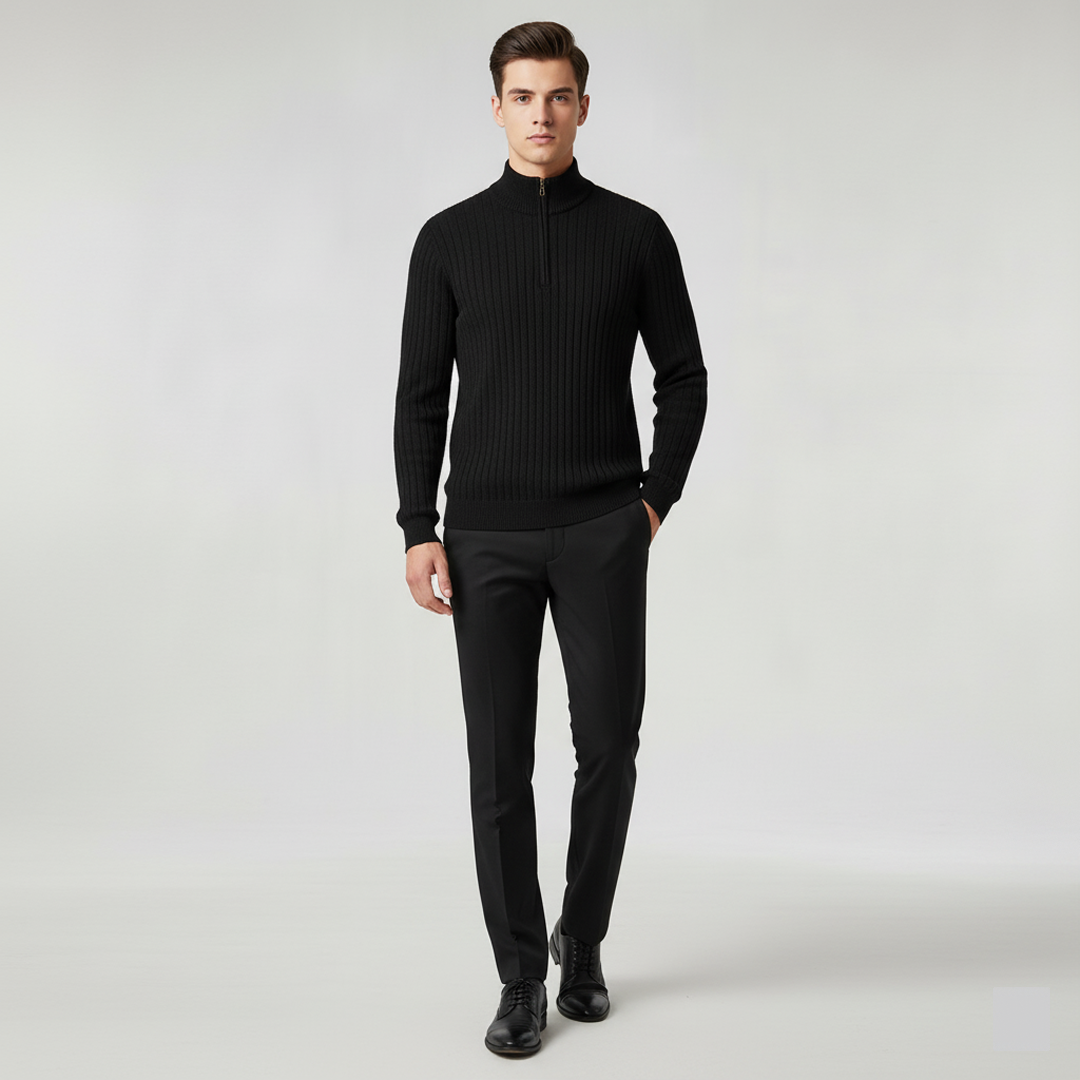 Zermatt Men's High Collar Half Zip Jumper – view 8