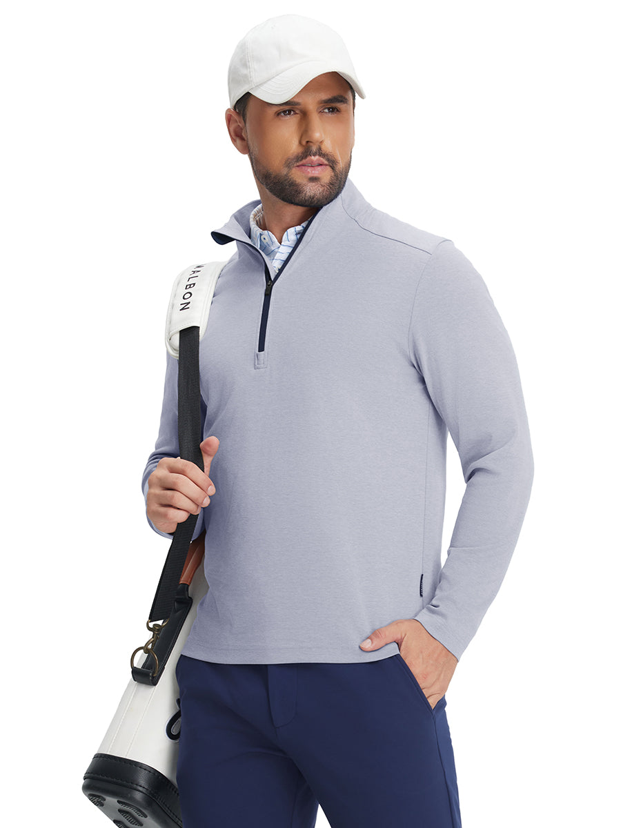 Men's Two-Tone Pique Cotton Blend Quarter Zip – view 43