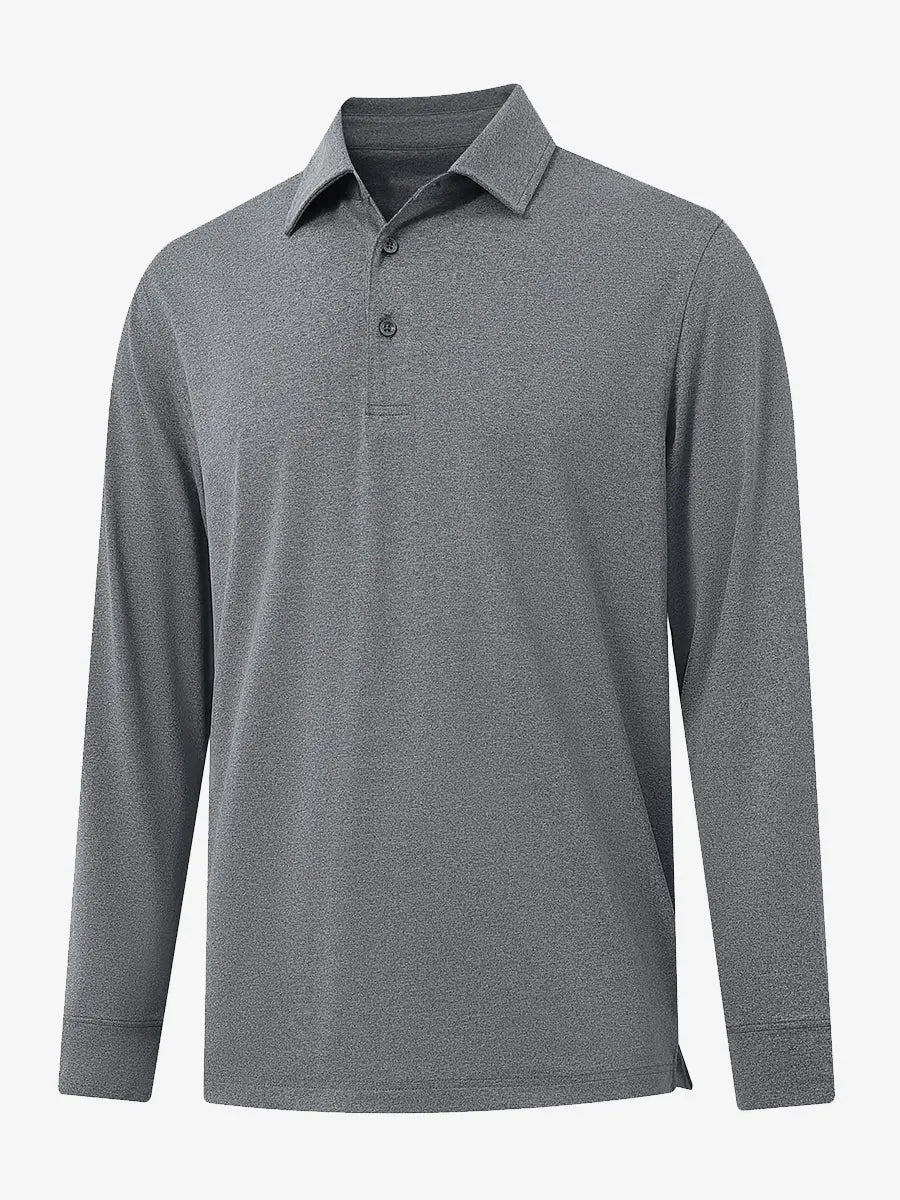 Men's Long Sleeve Melange Golf Polo Shirt – view 27