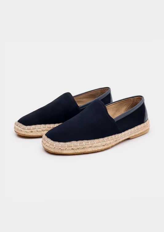 Men's Suede Seaside Espadrilles in Navy Blue – view 1