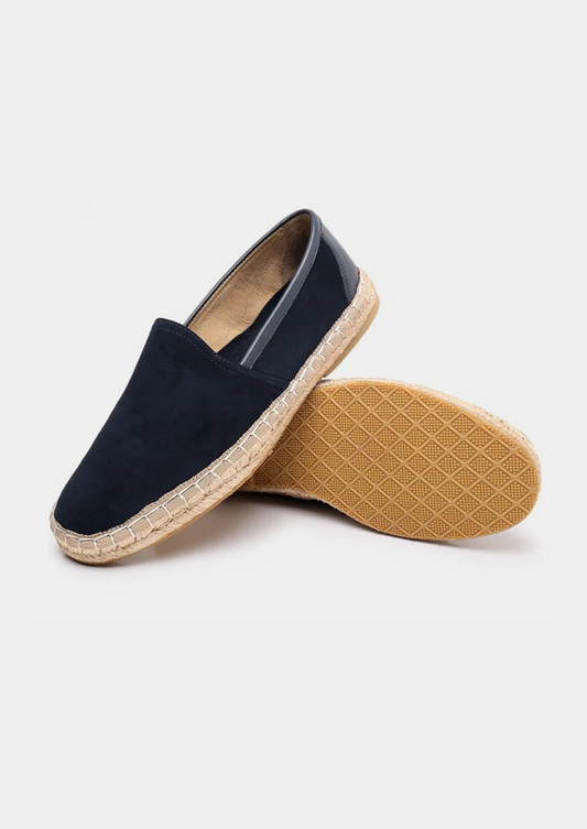 Men's Suede Seaside Espadrilles in Navy Blue – view 2
