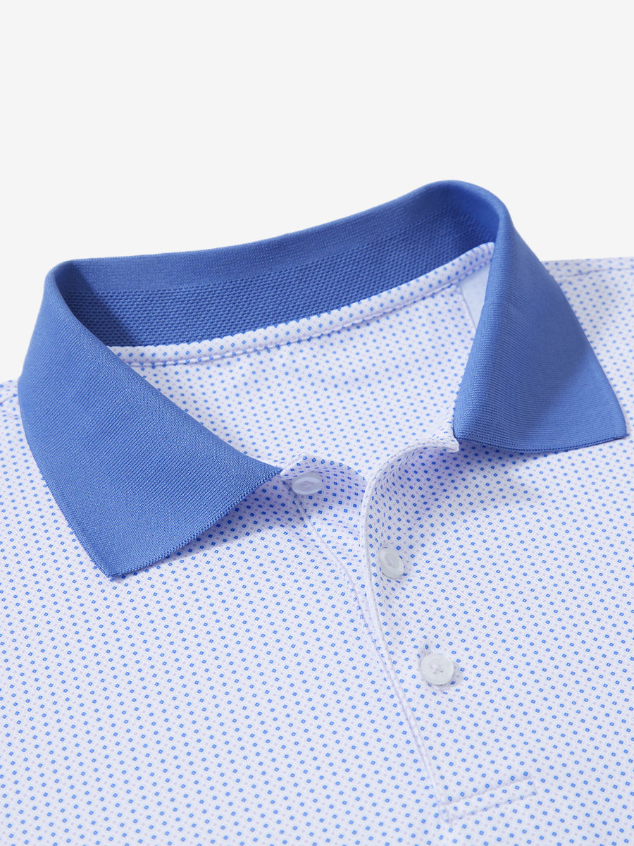 Men's Ribbed Collar Printed Golf Polo Shirt – view 24