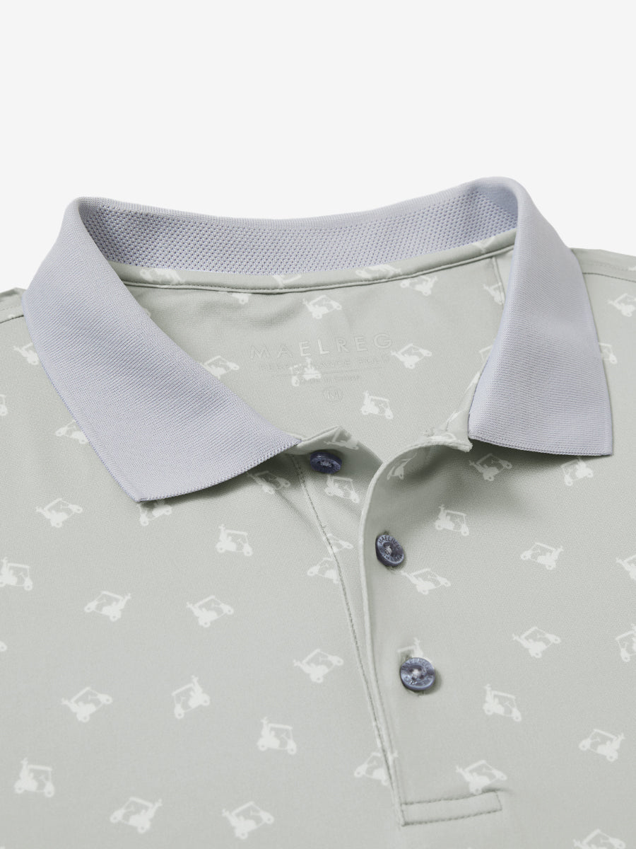 Men's Ribbed Collar Printed Golf Polo Shirt – view 32