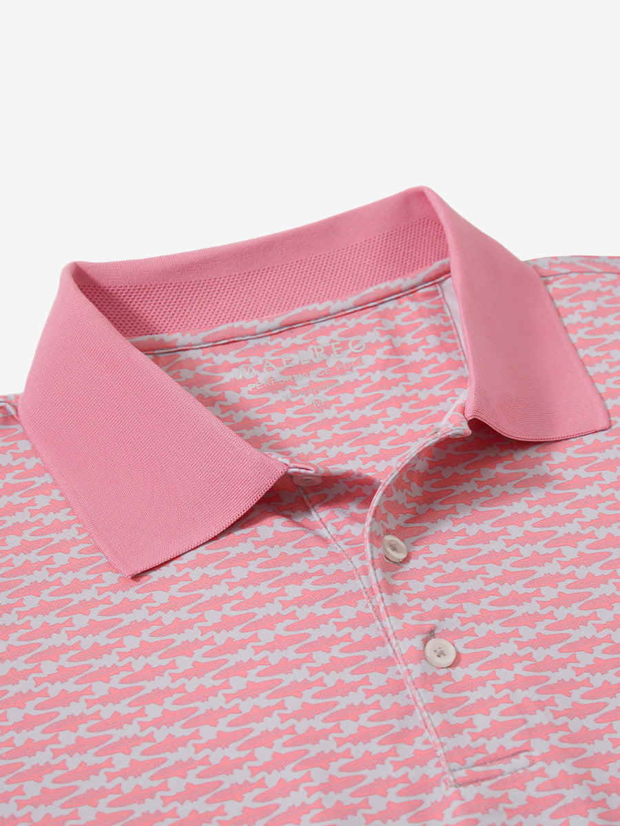 Men's Ribbed Collar Printed Golf Polo Shirt – view 16