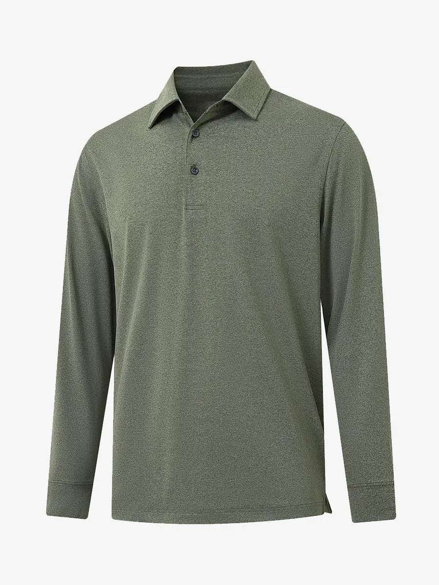 Men's Long Sleeve Melange Golf Polo Shirt – view 33