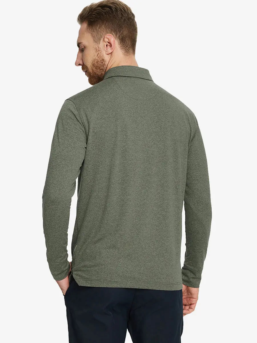 Men's Long Sleeve Melange Golf Polo Shirt – view 35