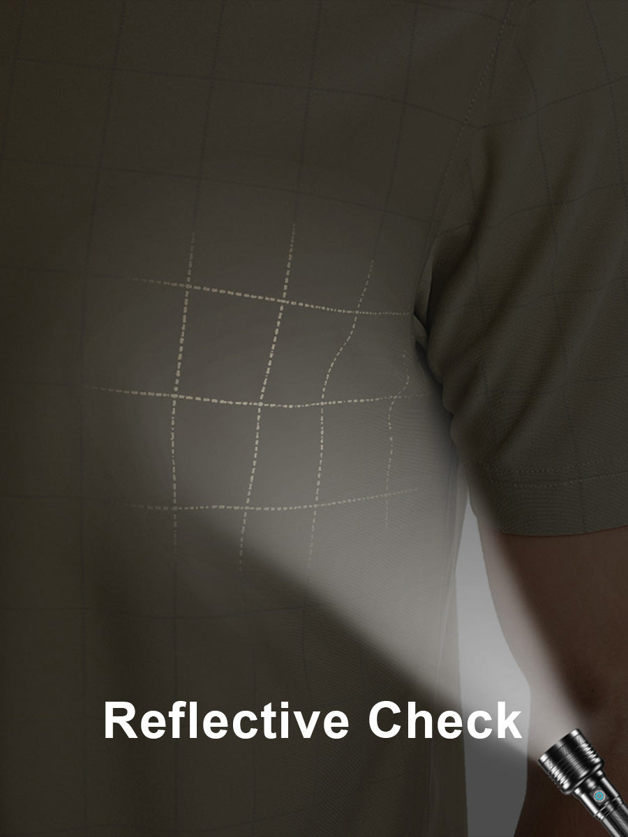 Men's Reflective Check Collar Golf Polo Shirt – view 31
